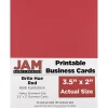 Business Cards*JAM Paper ® Printable Business Cards, 3 1/2 x 2, Red, 100/Pack (22128334)