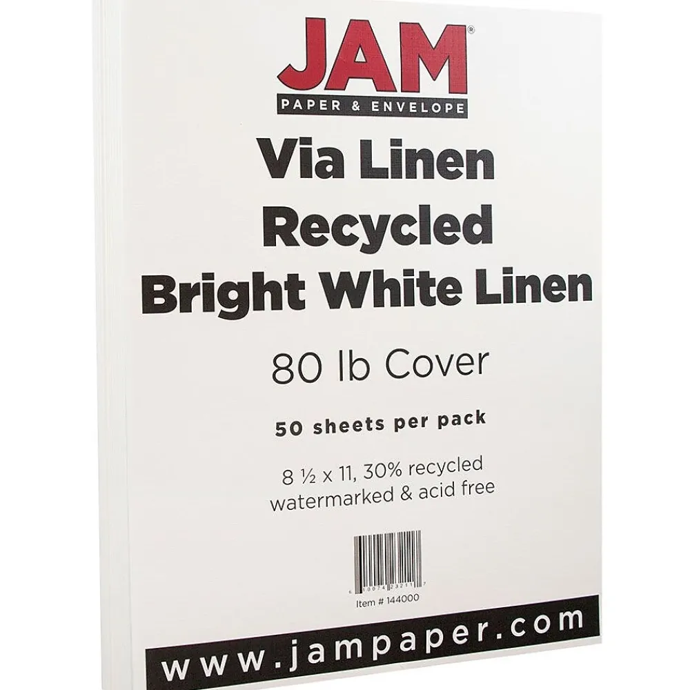 Card Stock*JAM Paper Strathmore 80 lb. Cardstock Paper, 8.5" x 11", Bright White, 50 Sheets/Pack (144000)