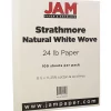 Resume Paper*JAM Paper ® Strathmore 24lb Paper, 8.5 x 11, Natural White Wove, 100 Sheets/Pack (300033)