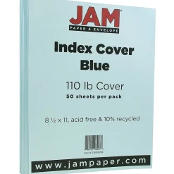 Card Stock*JAM Paper Vellum Bristol 100 lb. Cardstock Paper, 8.5" x 11", Blue, 50 Sheets/Pack (216916789)