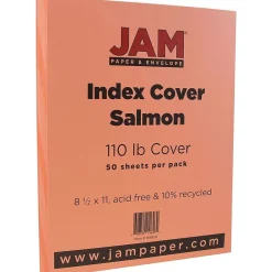 Card Stock*JAM Paper Vellum Bristol 110 lb. Cardstock Paper, 8.5" x 11", Salmon Pink, 50 Sheets/Pack (169856)