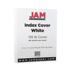 Card Stock*JAM Paper Vellum Bristol 110 lb. Cardstock Paper, 8.5" x 11", White Vellum Bristol, 50 Sheets/Pack (169855)