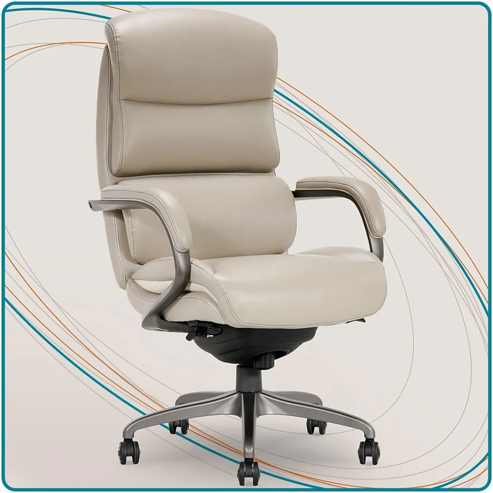 Ergonomic Chairs*La-Z-Boy Aberdeen Bonded Leather Executive Chair, (LF51122) Beige
