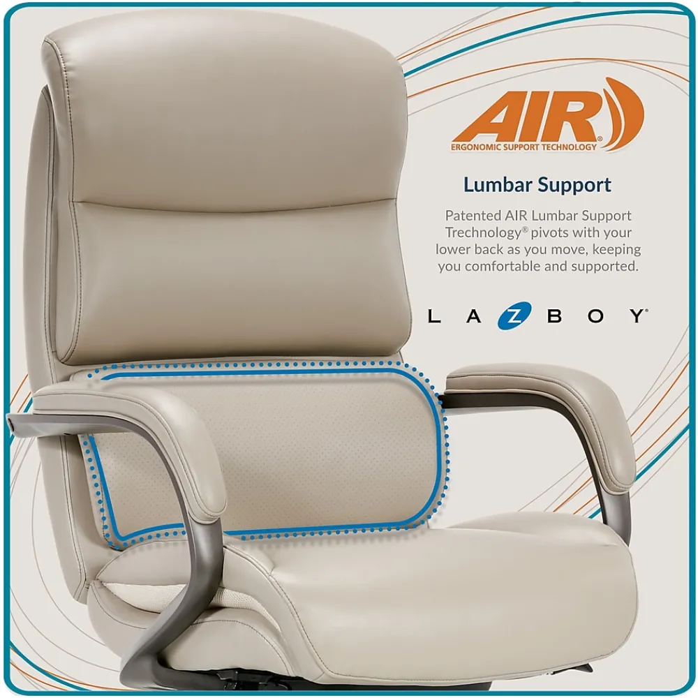 Ergonomic Chairs*La-Z-Boy Aberdeen Bonded Leather Executive Chair, (LF51122) Beige