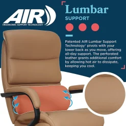 Office Chairs*La-Z-Boy Aberdeen Ergonomic Bonded Leather Swivel Executive Chair, Tan (51545-TAN)