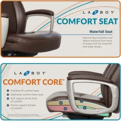 Ergonomic Chairs*La-Z-Boy Arcadian Bonded Leather Executive Chair, (60008) Brown