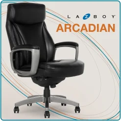 Office Chairs*La-Z-Boy Arcadian Bonded Leather Executive Chair, (60009) Black