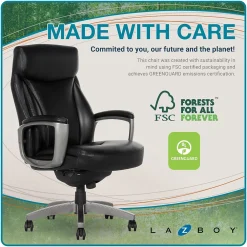 Office Chairs*La-Z-Boy Arcadian Bonded Leather Executive Chair, (60009) Black