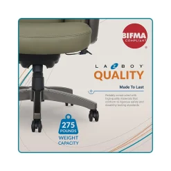 Office Chairs*La-Z-Boy Arcadian Ergonomic Bonded Leather Swivel Executive Chair, Olive (60008-OLV)