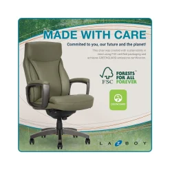 Office Chairs*La-Z-Boy Arcadian Ergonomic Bonded Leather Swivel Executive Chair, Olive (60008-OLV)