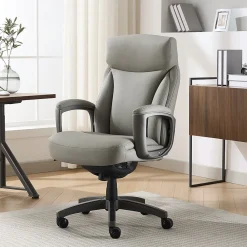 Office Chairs*La-Z-Boy Arcadian Ergonomic Bonded Leather Swivel Executive Chair, Beige (60008-BGE)