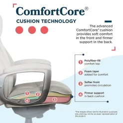 Office Chairs*La-Z-Boy Arcadian Ergonomic Bonded Leather Swivel Executive Chair, Beige (60008-BGE)