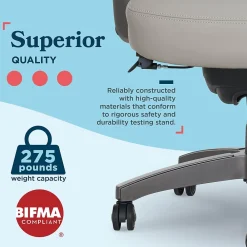 Office Chairs*La-Z-Boy Arcadian Ergonomic Bonded Leather Swivel Executive Chair, Beige (60008-BGE)