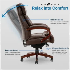 Ergonomic Chairs*La-Z-Boy Bradley Bonded Leather Executive Chair, Roasted Chestnut (44762) Brown