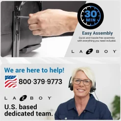 Office Chairs*La-Z-Boy Bradley Bonded Leather Executive Chair, (46089-CC) Black