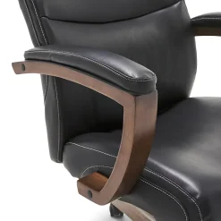 Office Chairs*La-Z-Boy Greyson Ergonomic Bonded Leather Swivel Executive Chair, Black (CHR10086B)