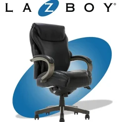 Office Chairs*La-Z-Boy Hyland Ergonomic Faux Leather Swivel Executive Chair, Black (CHR10044B)