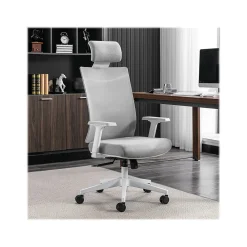 Ergonomic Chairs*La-Z-Boy Joel Ergonomic Mesh Swivel Executive Chair, Gray/White (60065) Gray Fabric