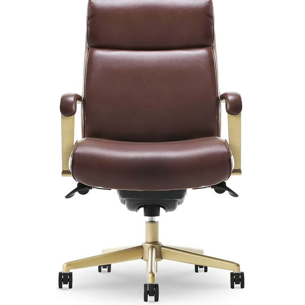 Office Chairs*La-Z-Boy Melrose Ergonomic bonded Leather Swivel Executive Chair, Brown (CHR10084C)