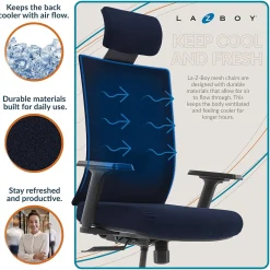 Office Chairs*La-Z-Boy Mesh Swivel Executive Chair, Navy (51489-NVY)