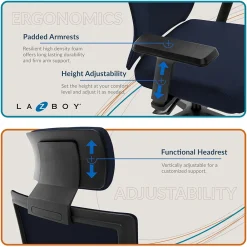 Office Chairs*La-Z-Boy Mesh Swivel Executive Chair, Navy (51489-NVY)