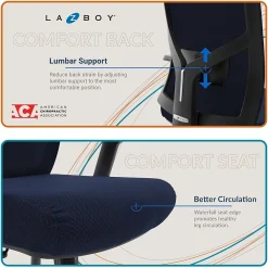 Office Chairs*La-Z-Boy Mesh Swivel Executive Chair, Navy (51489-NVY)