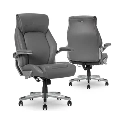 Ergonomic Chairs*La-Z-Boy Meyer Ergonomic Bonded Leather Swivel Executive Chair, (60082-GRY) Gray