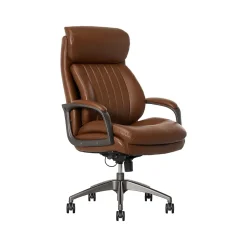 Ergonomic Chairs*La-Z-Boy Nova Ergonomic Polyurethane Swivel Executive Chair, (52372-CBRN) Cognac