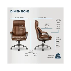 Ergonomic Chairs*La-Z-Boy Nova Ergonomic Polyurethane Swivel Executive Chair, (52372-CBRN) Cognac