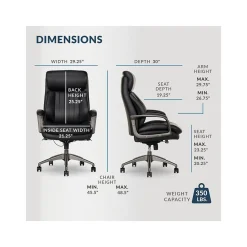 Ergonomic Chairs*La-Z-Boy Nova Ergonomic Polyurethane Swivel Executive Chair, (52372-BLK) Black