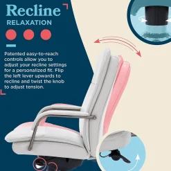 Office Chairs*La-Z-Boy Opus Ergonomic Bonded Leather Swivel Executive Chair, Gray and Graphite (CCHR10015B)