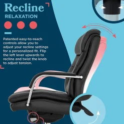 Office Chairs*La-Z-Boy Sonata Ergonomic Bonded Leather Swivel Executive Chair, Black and Chrome (CCHR10014D)