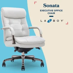 Office Chairs*La-Z-Boy Sonata Ergonomic Bonded Leather Swivel Executive Chair, Gray and Graphite (CCHR10014B)