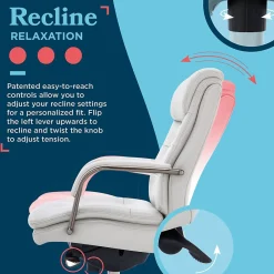 Office Chairs*La-Z-Boy Sonata Ergonomic Bonded Leather Swivel Executive Chair, Gray and Graphite (CCHR10014B)