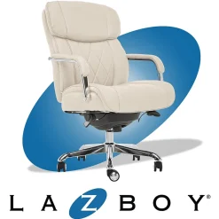 Ergonomic Chairs*La-Z-Boy Sutherland Ergonomic Faux Leather Swivel Computer and Desk Chair, (CHR10048C) Ivory