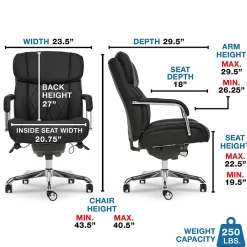 Ergonomic Chairs*La-Z-Boy Sutherland Ergonomic Faux Leather Swivel Computer and Desk Chair, (CHR10048A) Black