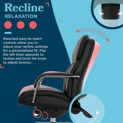 Office Chairs*La-Z-Boy Symphony Ergonomic Bonded Leather Swivel Executive Chair, Black and Graphite (CCHR10013E)