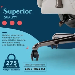 Office Chairs*La-Z-Boy Symphony Ergonomic Bonded Leather Swivel Executive Chair, Gray and Graphite (CCHR10013B)