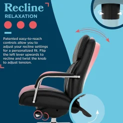 Office Chairs*La-Z-Boy Symphony Ergonomic Bonded Leather Swivel Executive Chair, Black and Chrome (CCHR10013D)