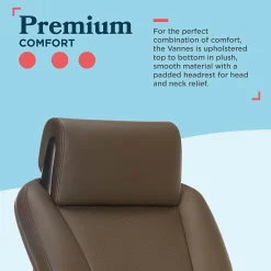 Office Chairs*La-Z-Boy Vannes Ergonomic Faux Leather Swivel Executive Chair, Brown (60101-BRN)