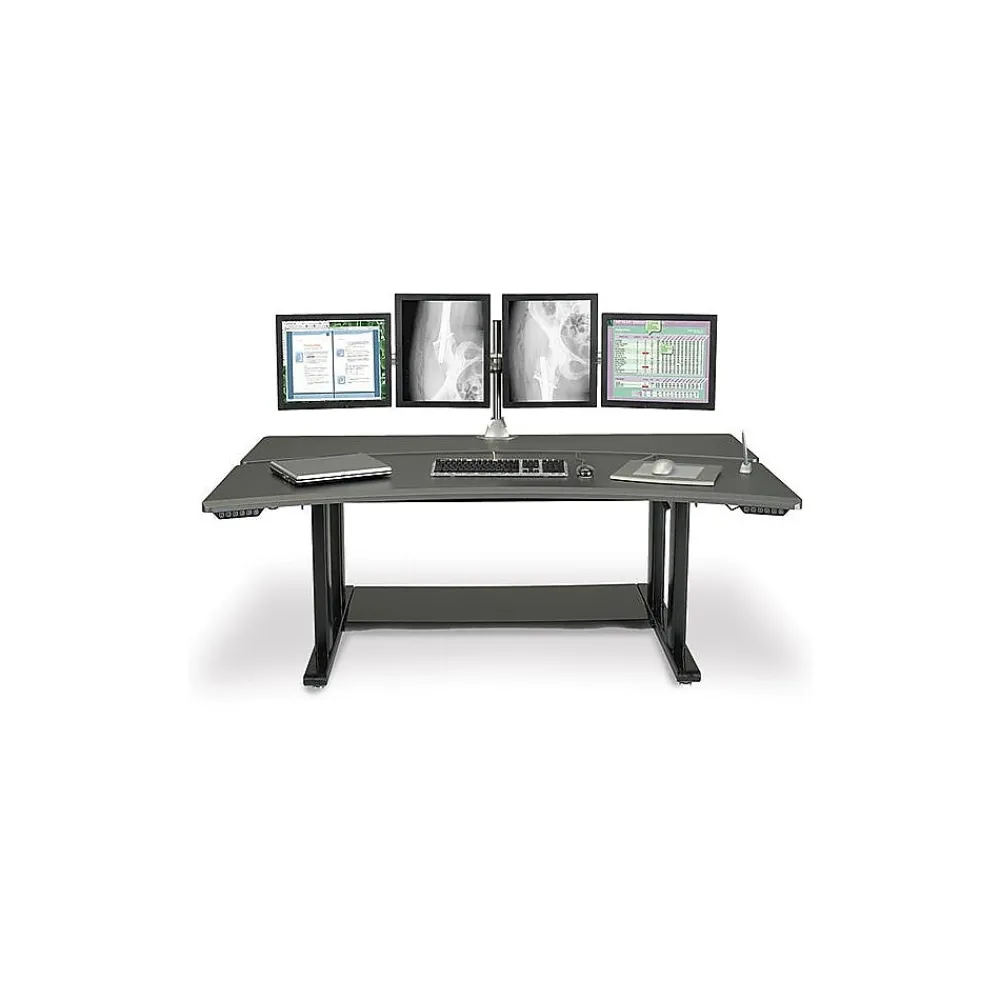 Standing Desks*Life Flo LifeFlo Ergonomics Bi-Level PACS Radiology Table, 66"L x 46"D x 1 1/8" Thick, Black (ECI-6646RAD-BK)
