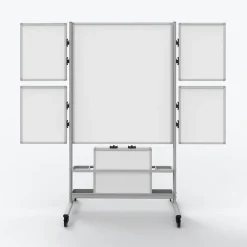 Dry Erase*Luxor Collaboration Station Mobile Whiteboard, Aluminum (COLLAB-STATION)