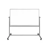 Dry Erase*Luxor Dry-Erase Mobile Combination Ghost Grid/Whiteboard, Aluminum Frame, 40" x 72" (MB7240LB)