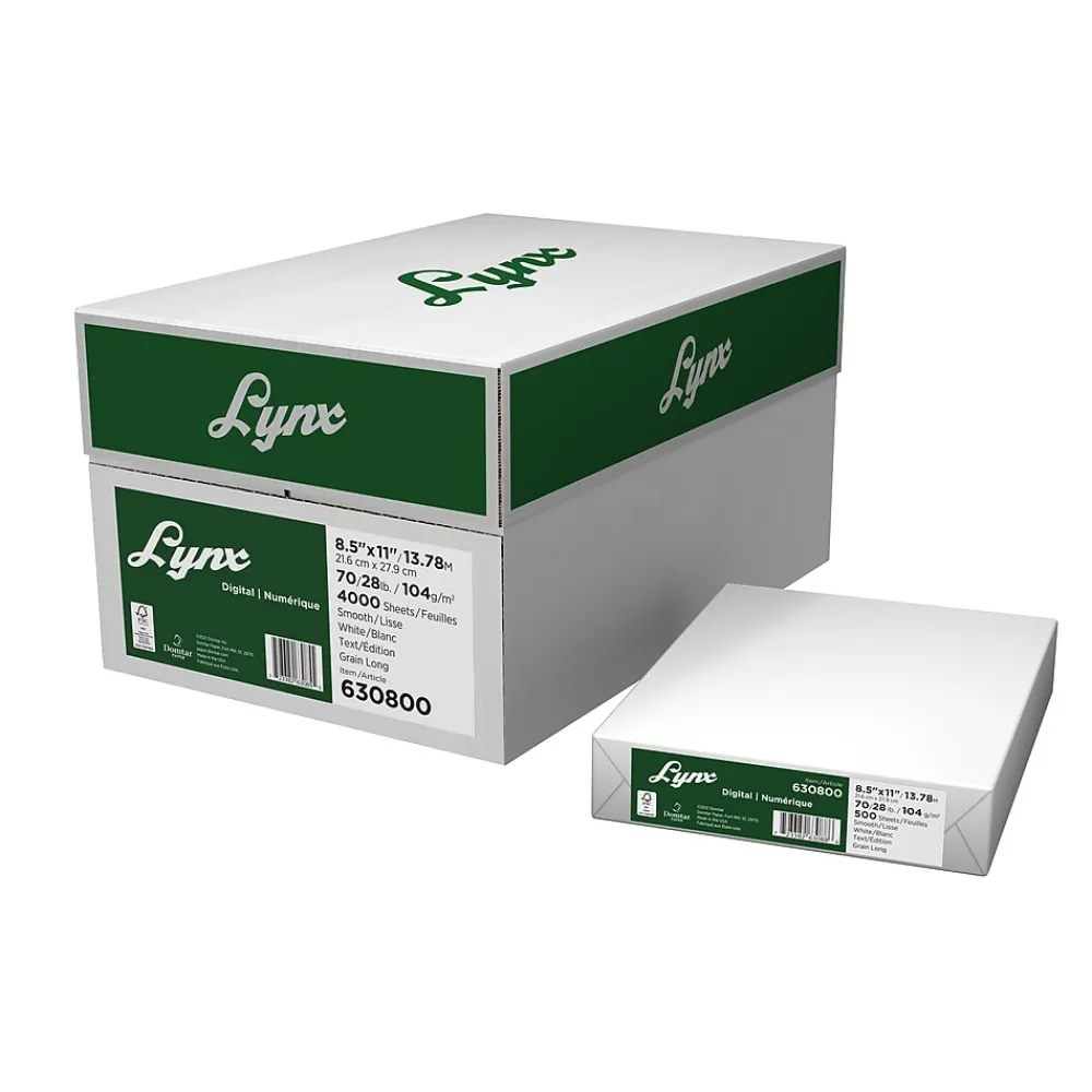 Card Stock*Lynx Opaque 80 lb. Cover Paper, 8.5" x 11", White, 2000 Sheets/Case (638800CASE)