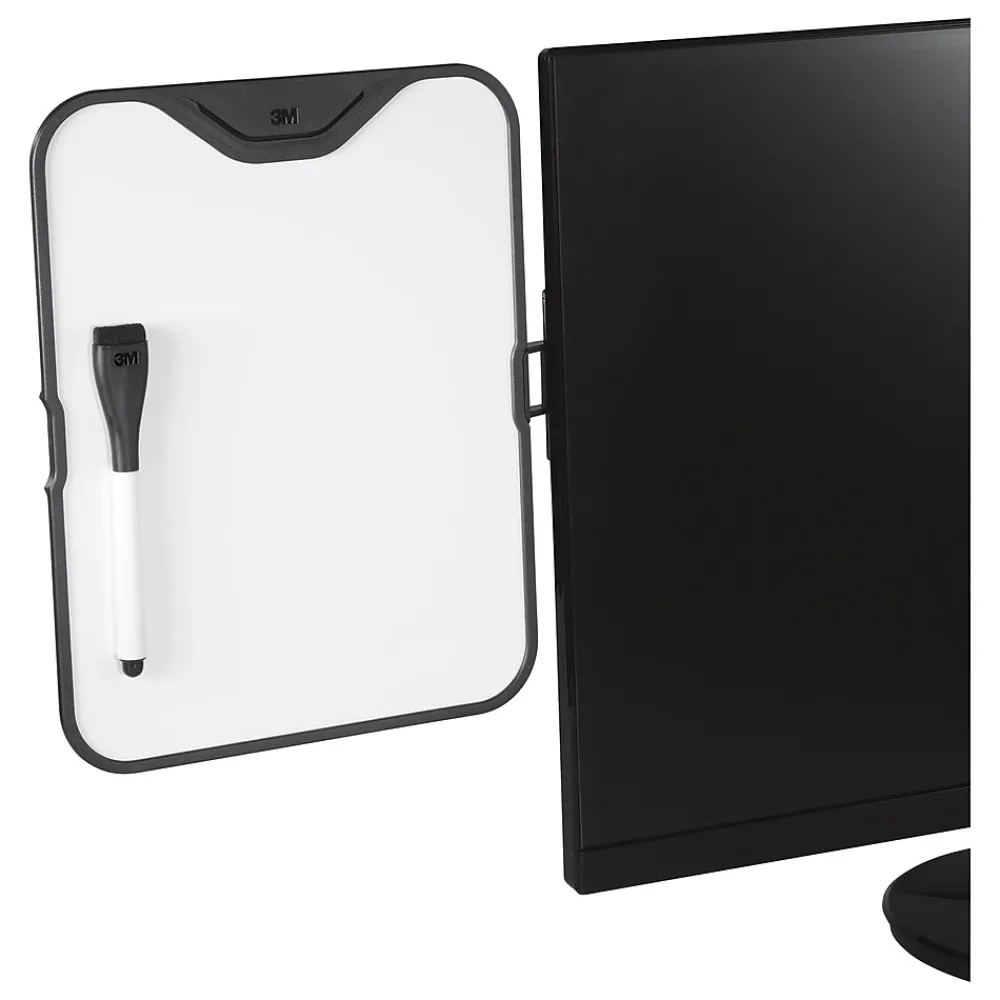 Dry Erase*3M ™ Monitor Whiteboard with Document Clip, Black (MWB100B)