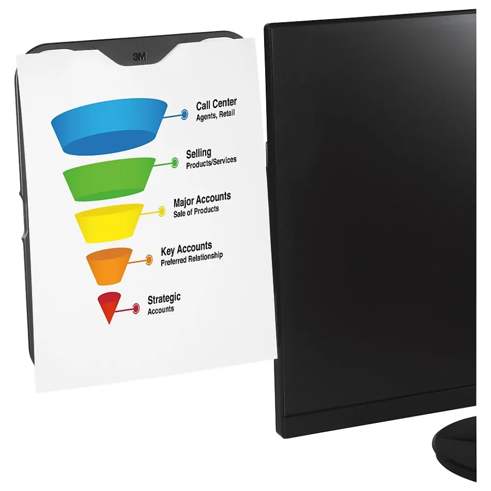 Dry Erase*3M ™ Monitor Whiteboard with Document Clip, Black (MWB100B)