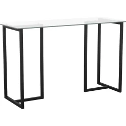 Computer Desks*Martha Stewart Eli 47"W Glass/Steel Home Office Desk, Clear/Oil-Rubbed Bronze (XUDK1BK)