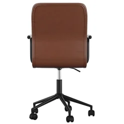 Office Chairs*Martha Stewart Taytum Faux Leather Swivel Office Chair, Saddle Brown/Oil Rubbed Bronze (CH142370BRBK)