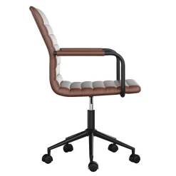 Office Chairs*Martha Stewart Taytum Faux Leather Swivel Office Chair, Saddle Brown/Oil Rubbed Bronze (CH142370BRBK)