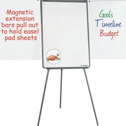 Dry Erase*MasterVision Basic Tripod Melamine Presentation Easel, Black, 22.5" x 42" (BVCEA2300045)